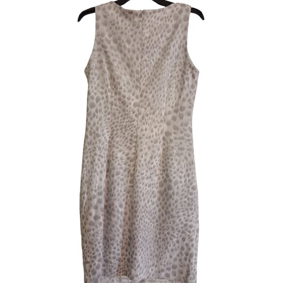 J. McLaughlin Delilah Gray Animal Cheetah Print Suede Sheath Midi Mod Dress - Picture 2 of 8